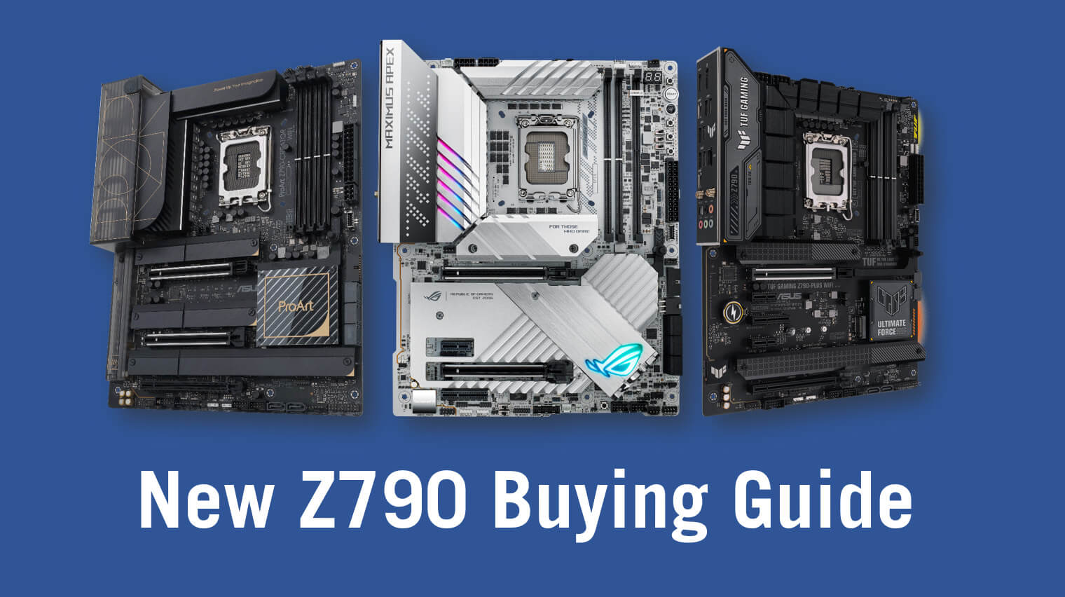 Obrázok s novými základnými doskami ROG Apex, ProArt a TUF Gaming Z790