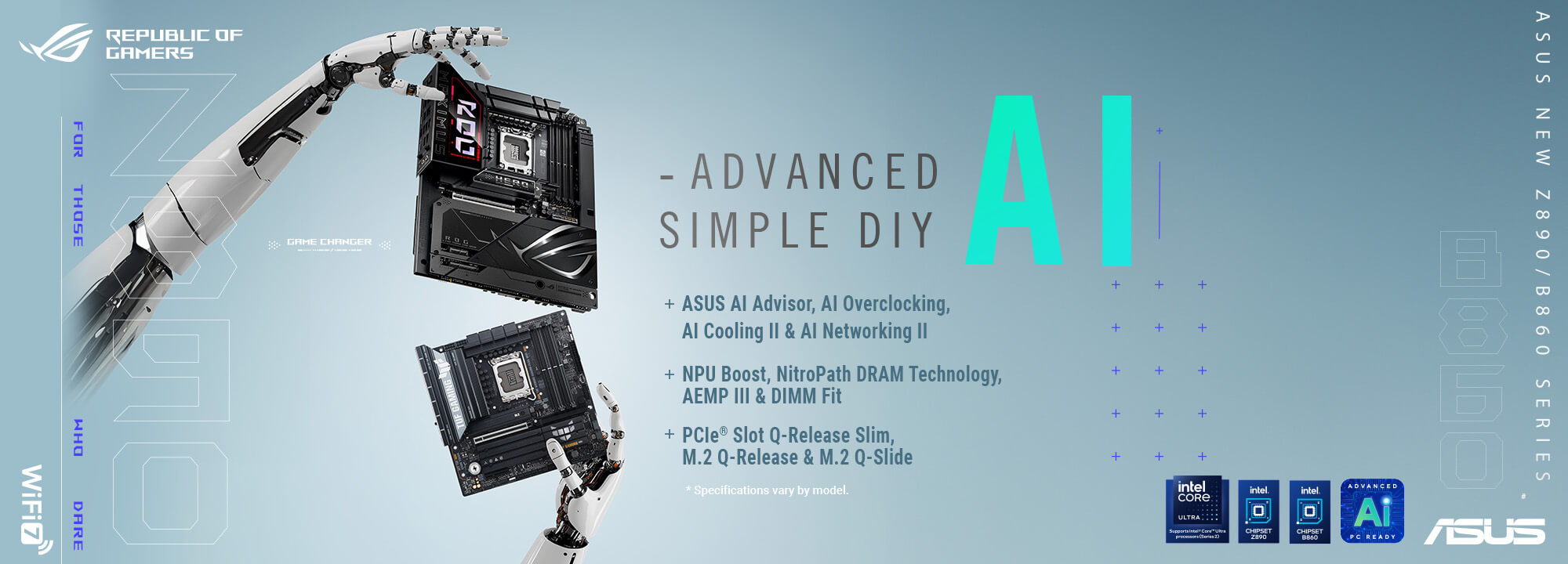 ASUS Z890 moederbordenassortiment banner