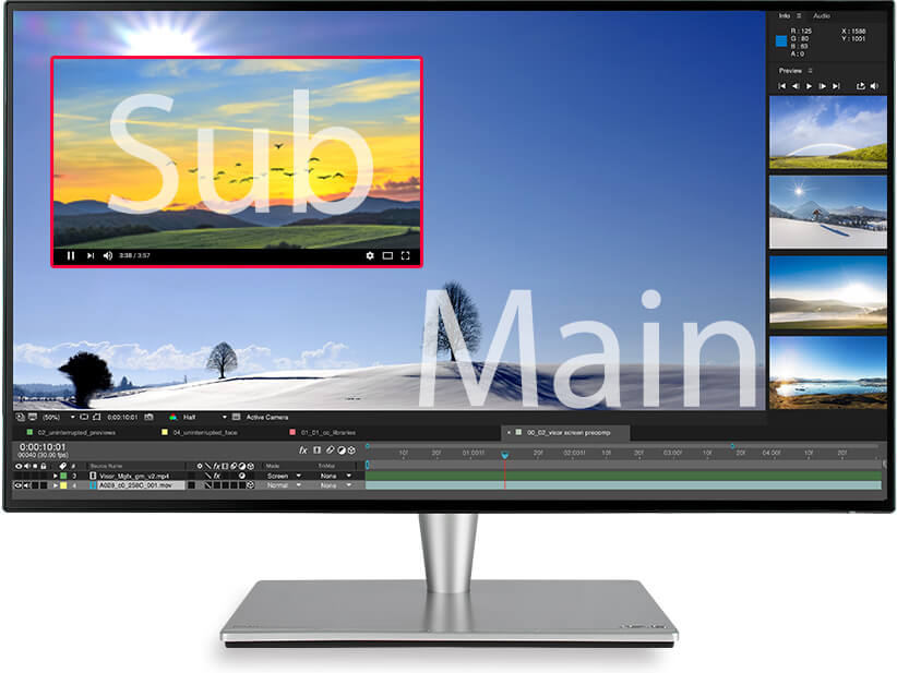 ProArt PA27AC can place your second input source in a window in one corner of the display.